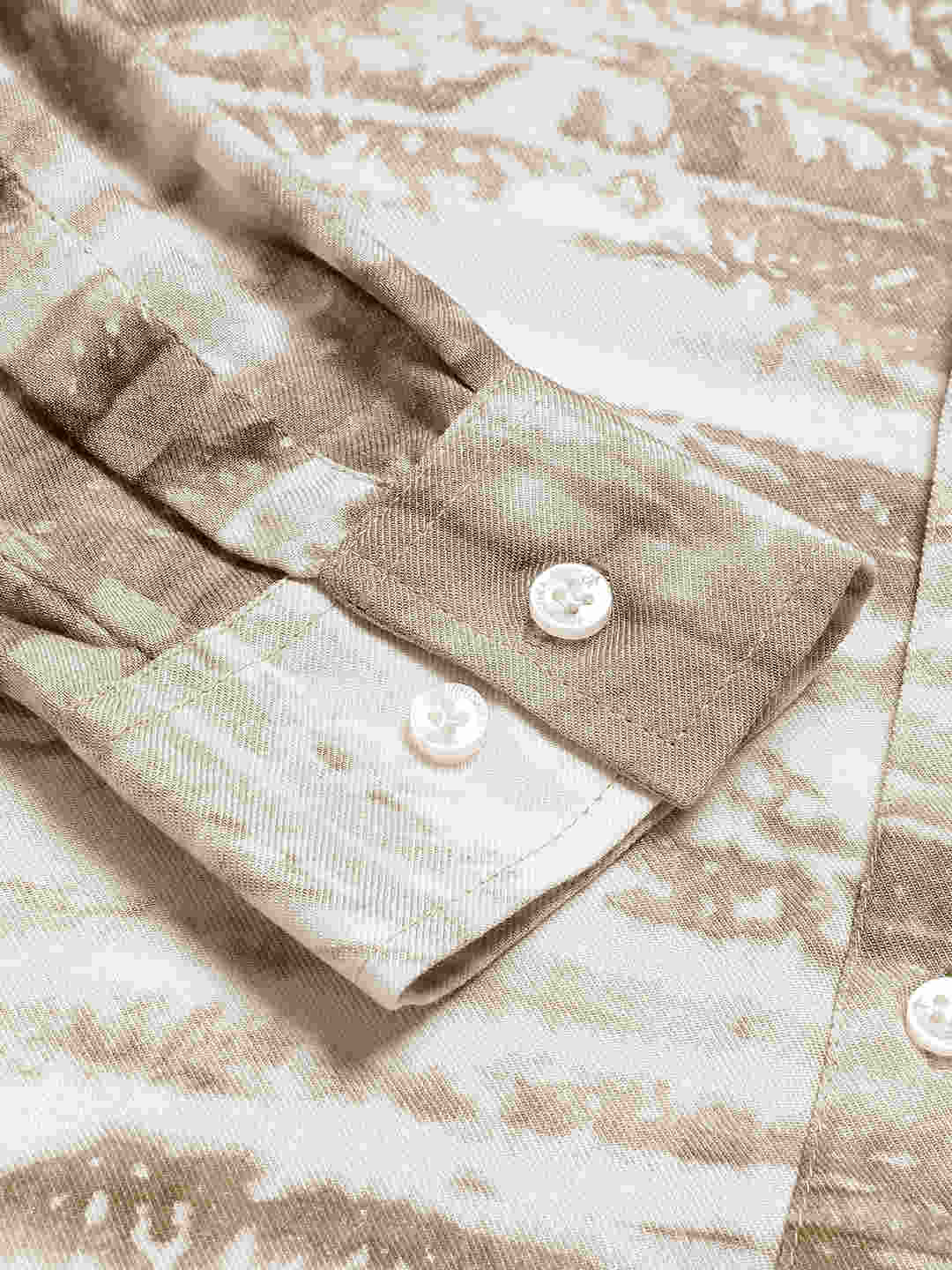 Horizontal Striped Tie Dye Slim Fit Unisex Rayon Shirt
