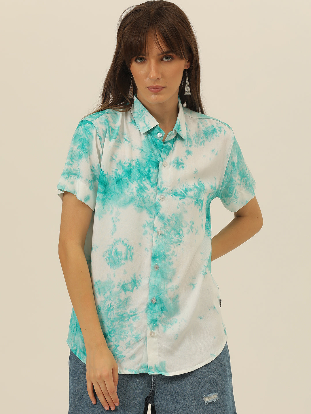 Pastel Hand Tie Dye Rayon Women Shirt
