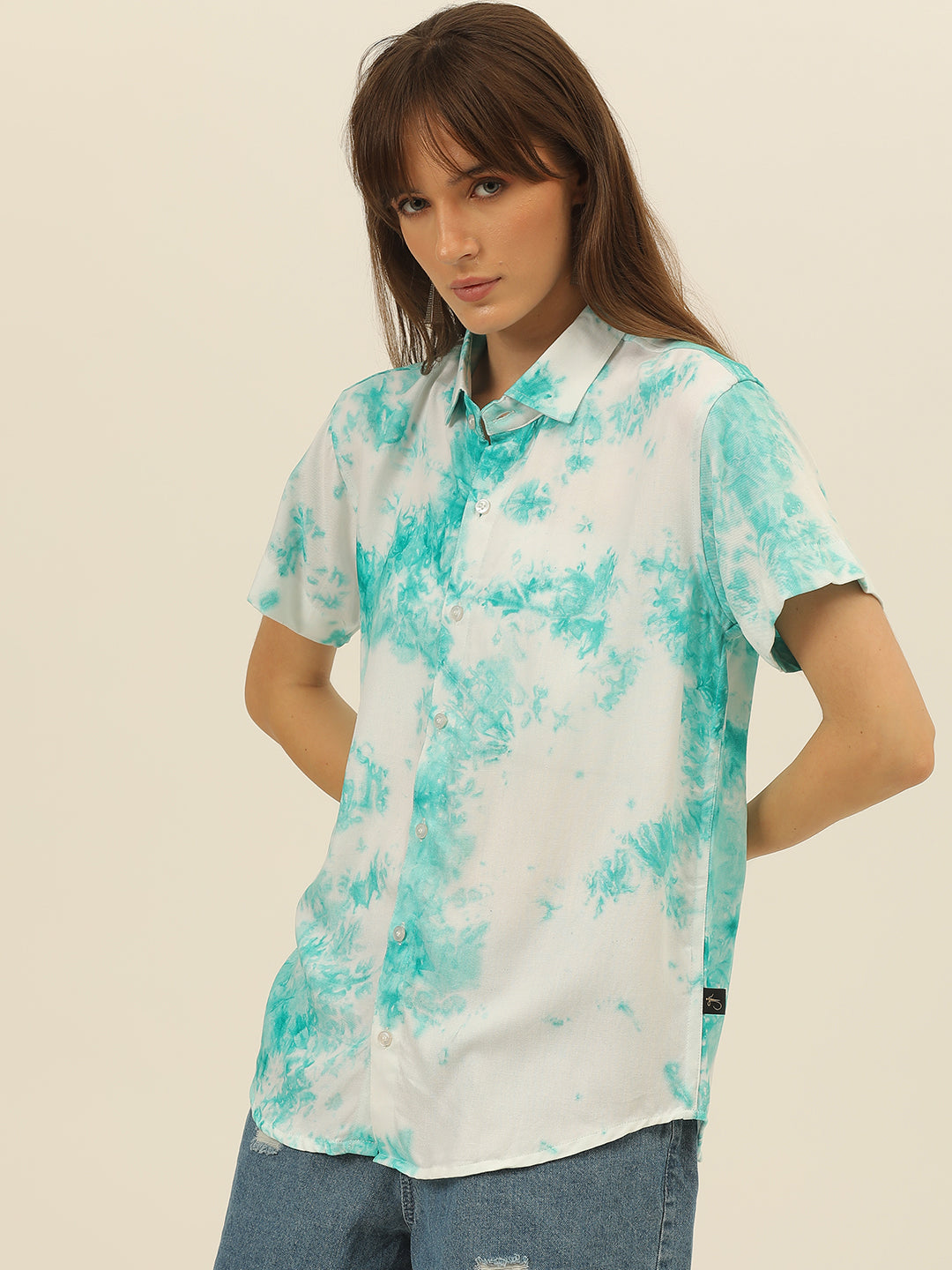 Pastel Hand Tie Dye Rayon Women Shirt