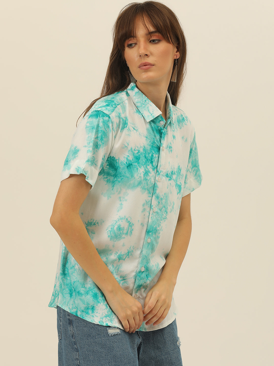 Pastel Hand Tie Dye Rayon Women Shirt