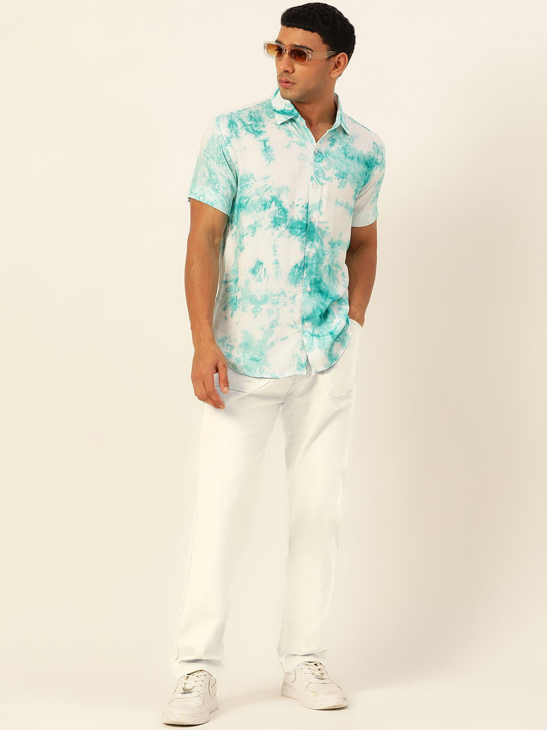 Pastel Tie Dye Slim Fit Unisex Rayon Shirt