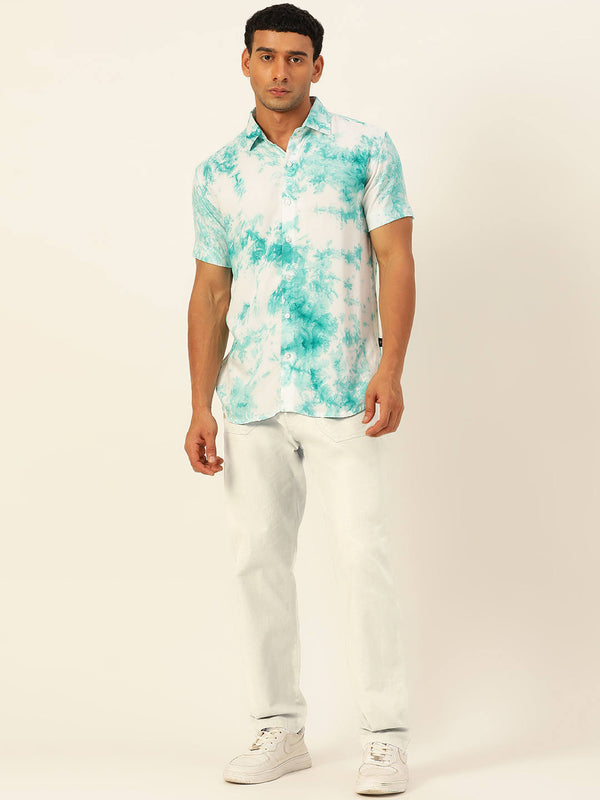 Pastel Tie Dye Slim Fit Unisex Rayon Shirt