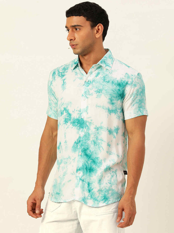 Pastel Tie Dye Slim Fit Unisex Rayon Shirt