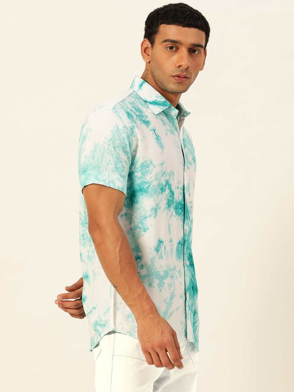 Pastel Tie Dye Slim Fit Unisex Rayon Shirt