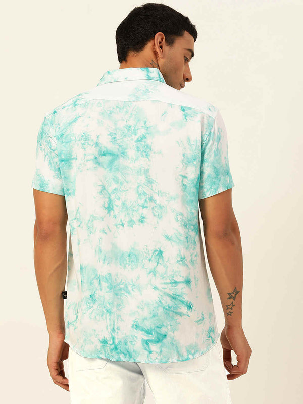 Pastel Tie Dye Slim Fit Unisex Rayon Shirt