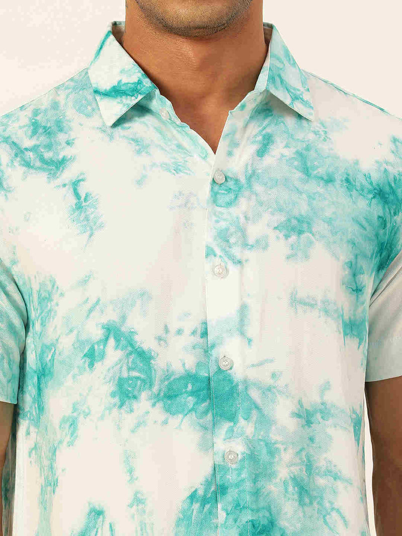 Pastel Tie Dye Slim Fit Unisex Rayon Shirt