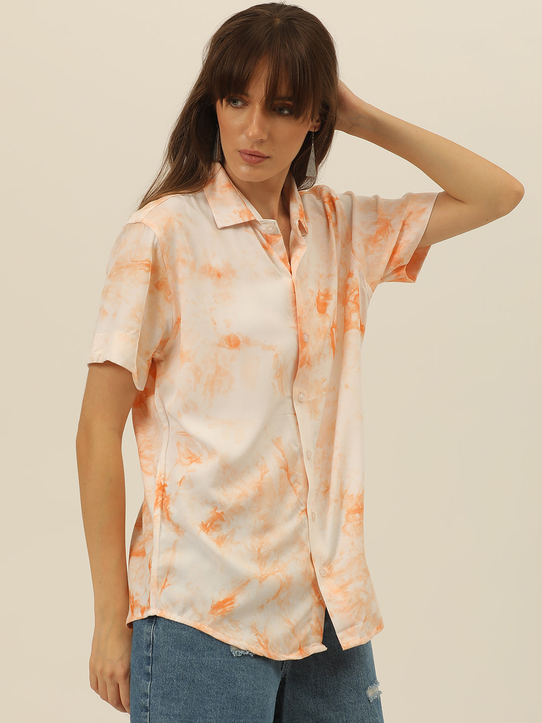 Pastel Hand Tie Dye Rayon Women Shirt