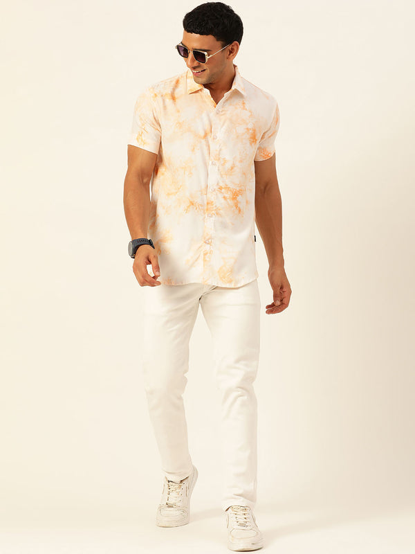 Pastel Tie Dye Slim Fit Unisex Rayon Shirt