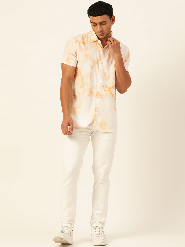Pastel Tie Dye Slim Fit Unisex Rayon Shirt