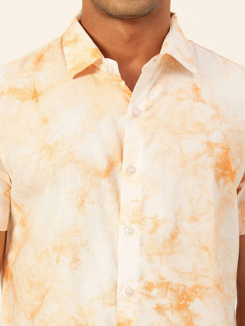 Pastel Tie Dye Slim Fit Unisex Rayon Shirt