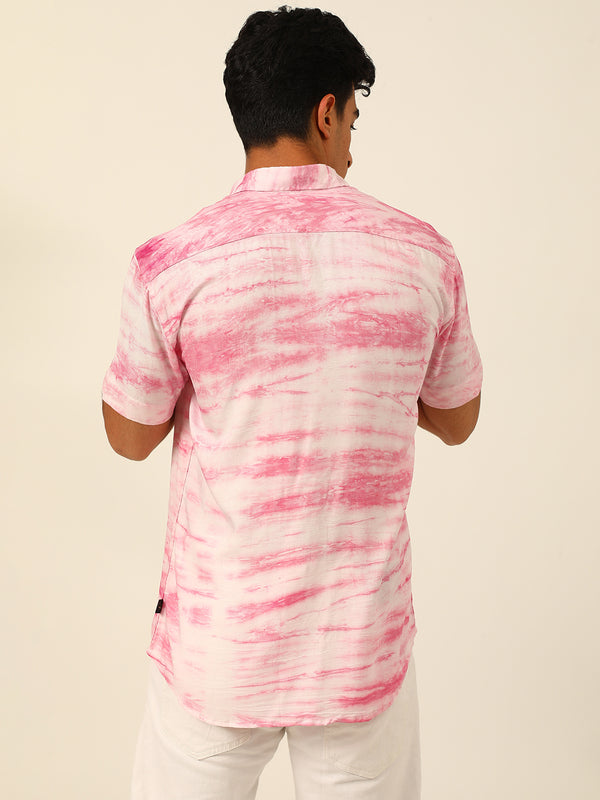 Pastel Tie Dye Slim Fit Unisex Rayon Shirt