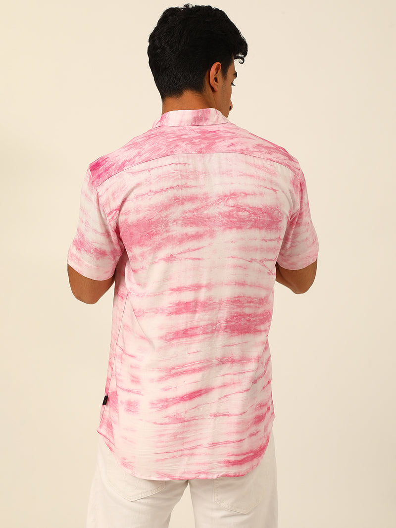 Pastel Tie Dye Slim Fit Unisex Rayon Shirt
