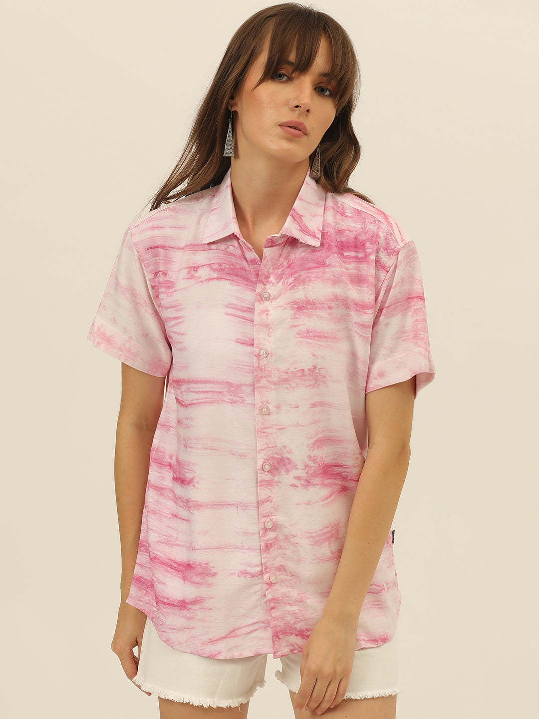 Pastel Hand Tie Dye Rayon Women Shirt