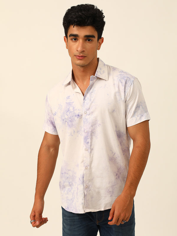 Pastel Tie Dye Slim Fit Unisex Rayon Shirt