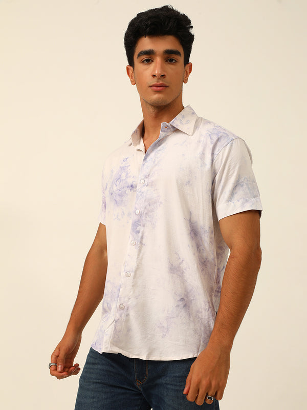 Pastel Tie Dye Slim Fit Unisex Rayon Shirt