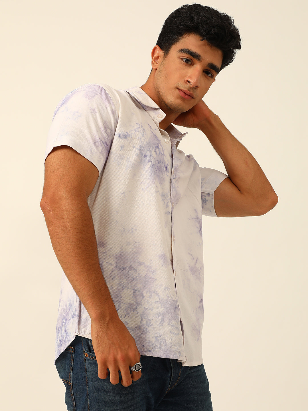 Pastel Tie Dye Slim Fit Unisex Rayon Shirt