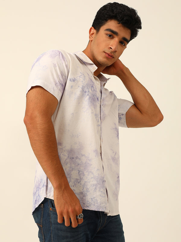 Pastel Tie Dye Slim Fit Unisex Rayon Shirt