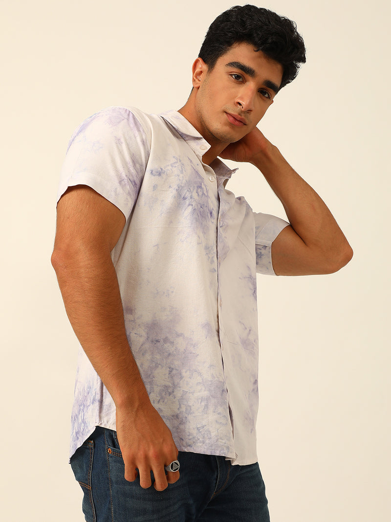 Pastel Tie Dye Slim Fit Unisex Rayon Shirt