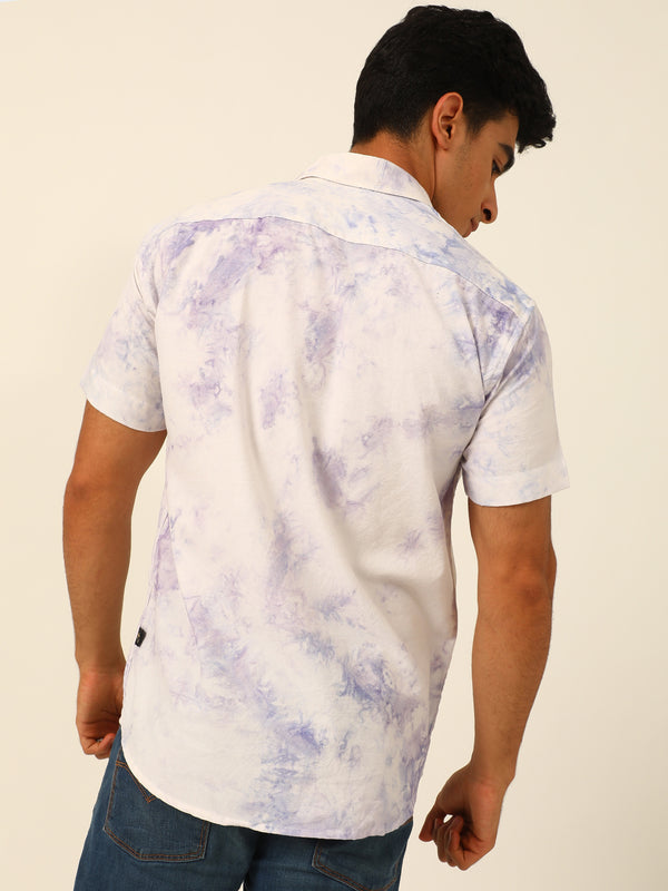 Pastel Tie Dye Slim Fit Unisex Rayon Shirt