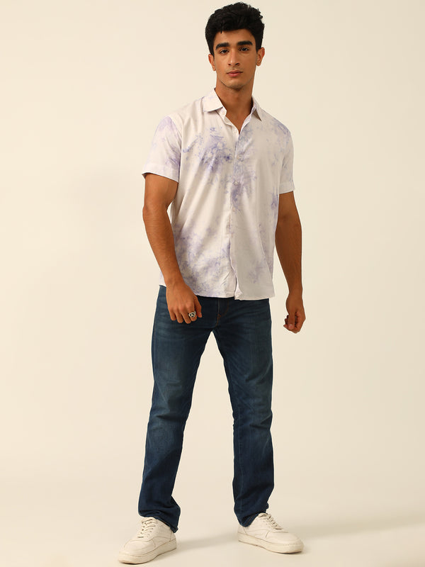 Pastel Tie Dye Slim Fit Unisex Rayon Shirt