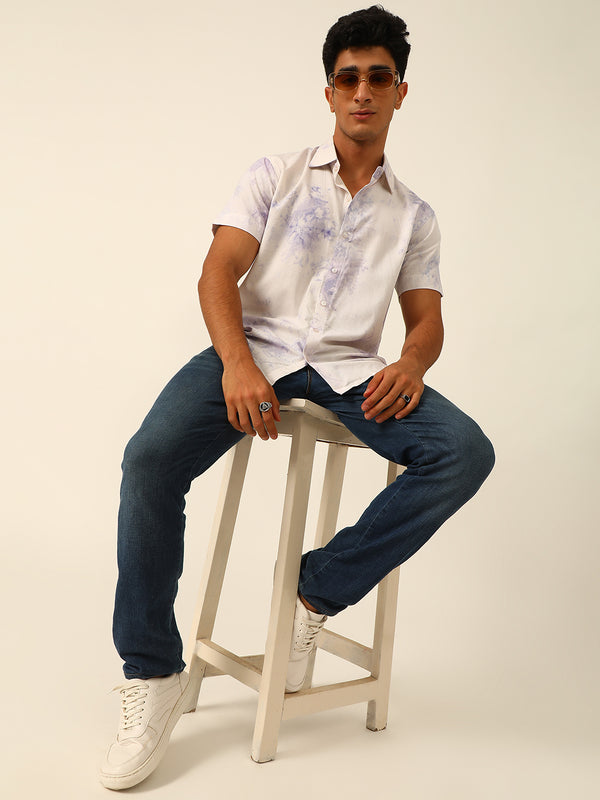 Pastel Tie Dye Slim Fit Unisex Rayon Shirt