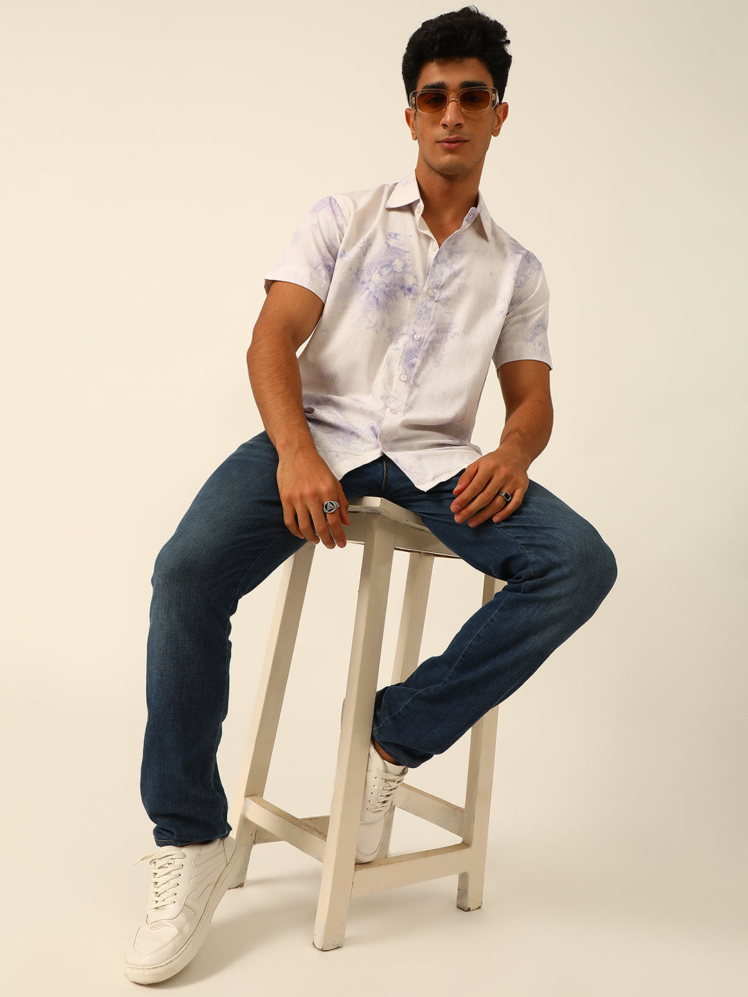 Pastel Tie Dye Slim Fit Unisex Rayon Shirt