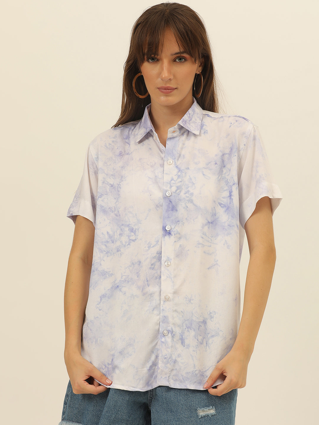 Pastel Hand Tie Dye Rayon Women Shirt