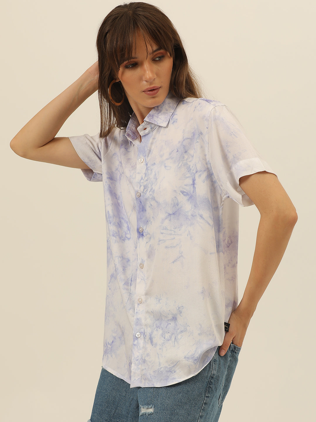 Pastel Hand Tie Dye Rayon Women Shirt