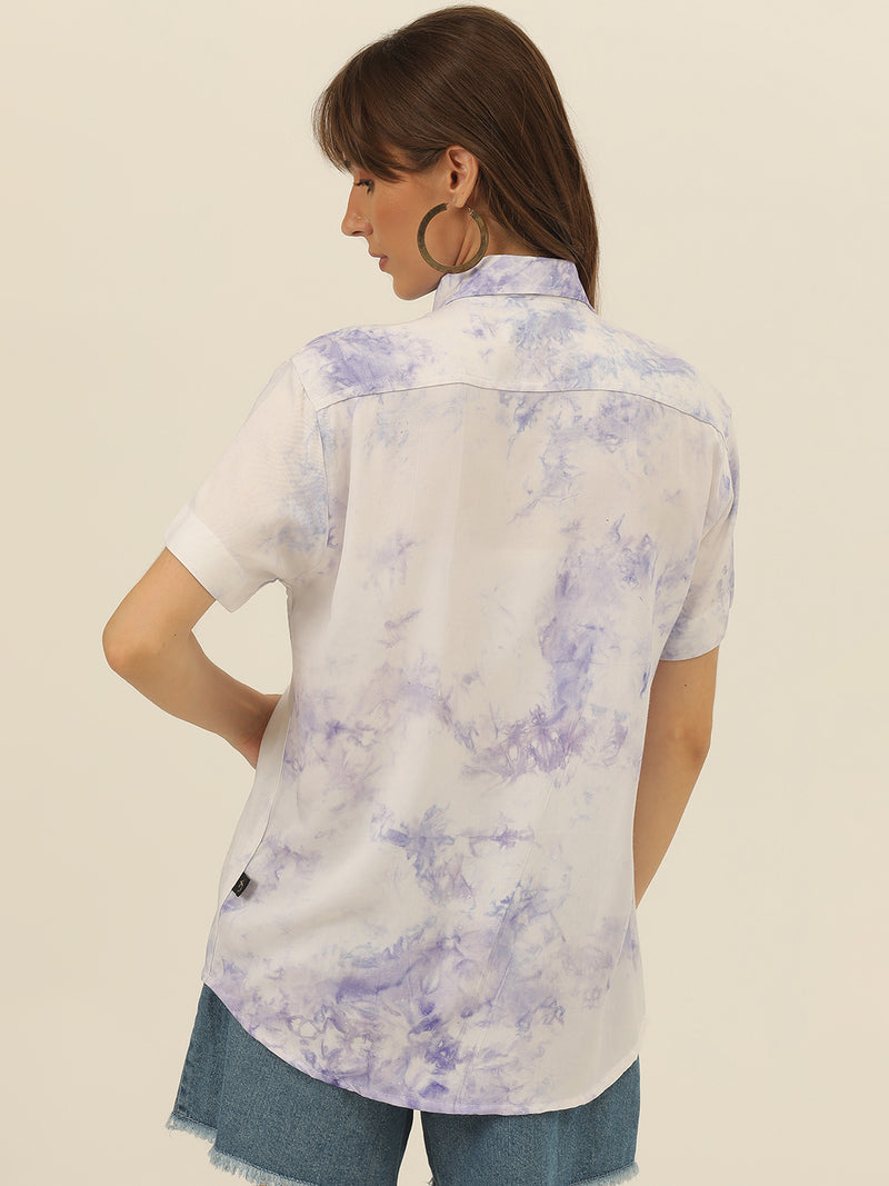 Pastel Hand Tie Dye Rayon Women Shirt