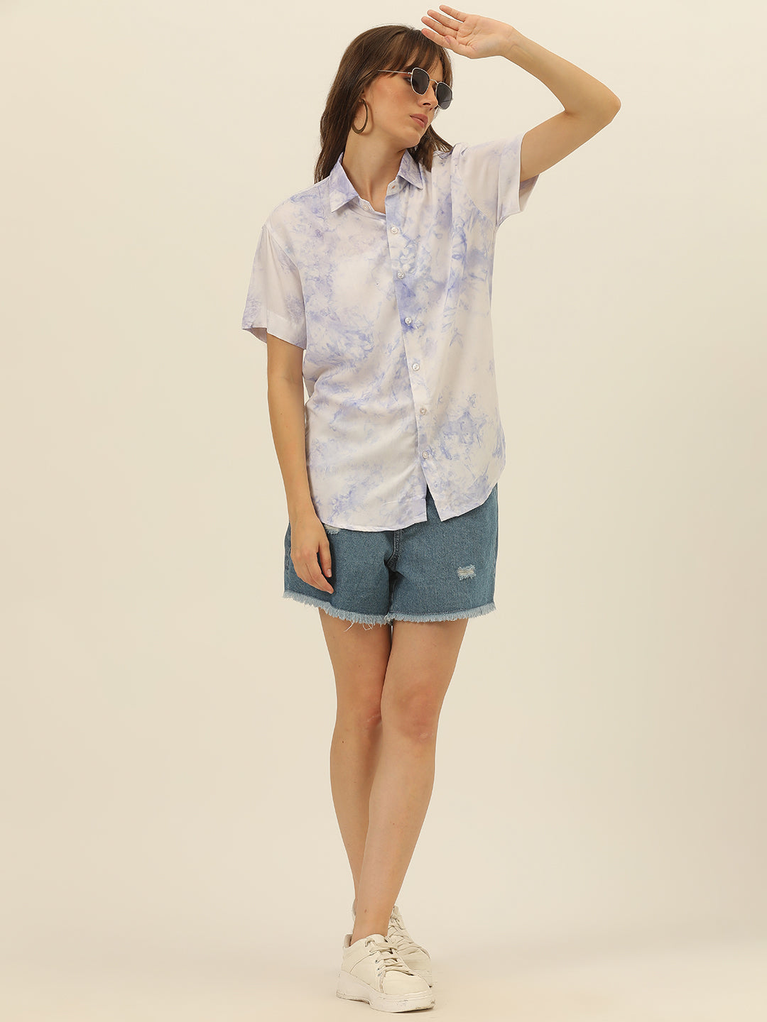 Pastel Hand Tie Dye Rayon Women Shirt