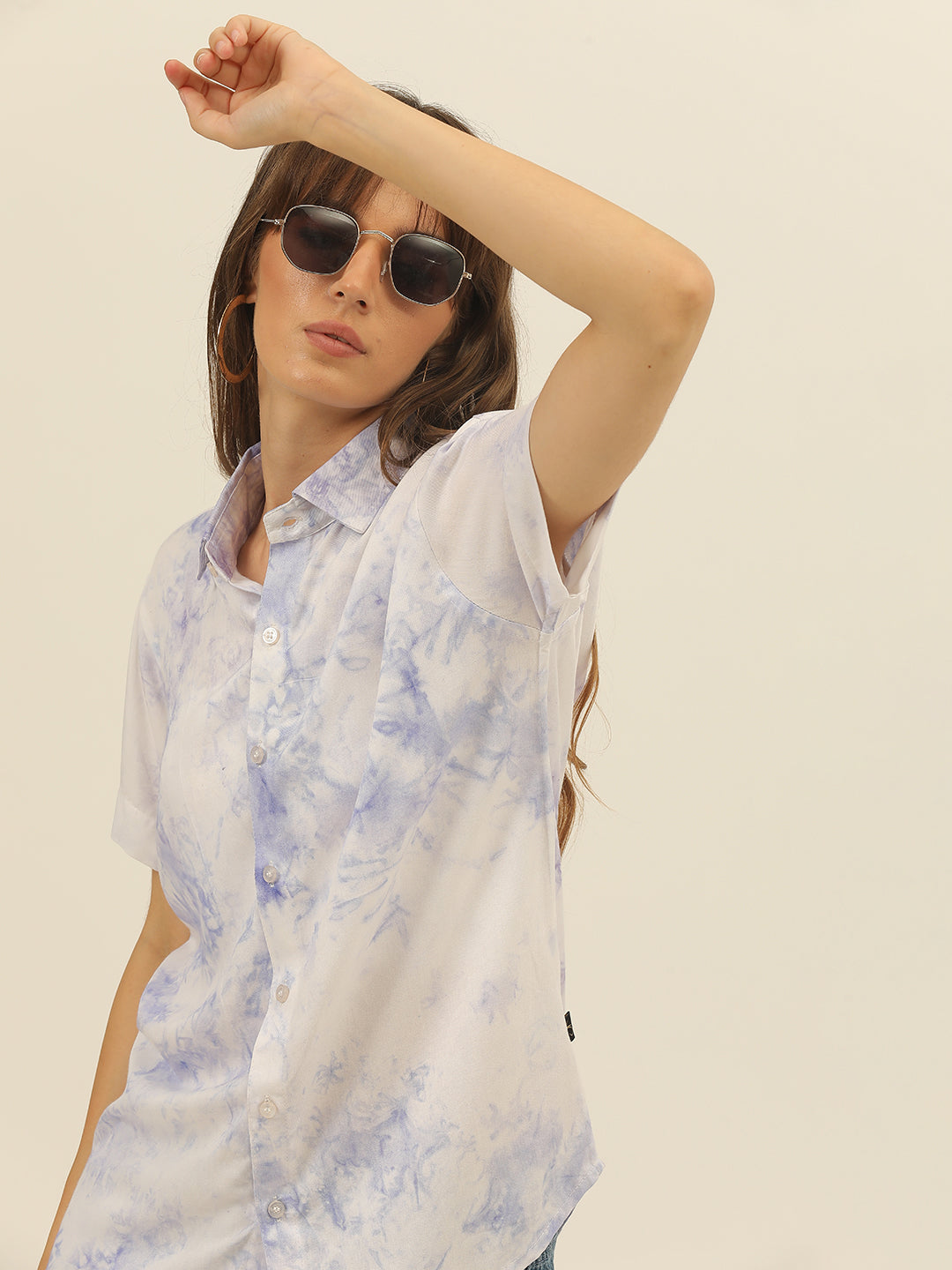 Pastel Hand Tie Dye Rayon Women Shirt
