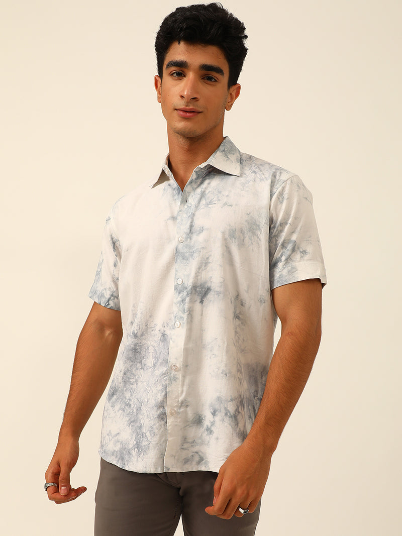 Pastel Tie Dye Slim Fit Unisex Rayon Shirt