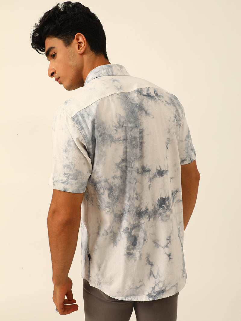 Pastel Tie Dye Slim Fit Unisex Rayon Shirt