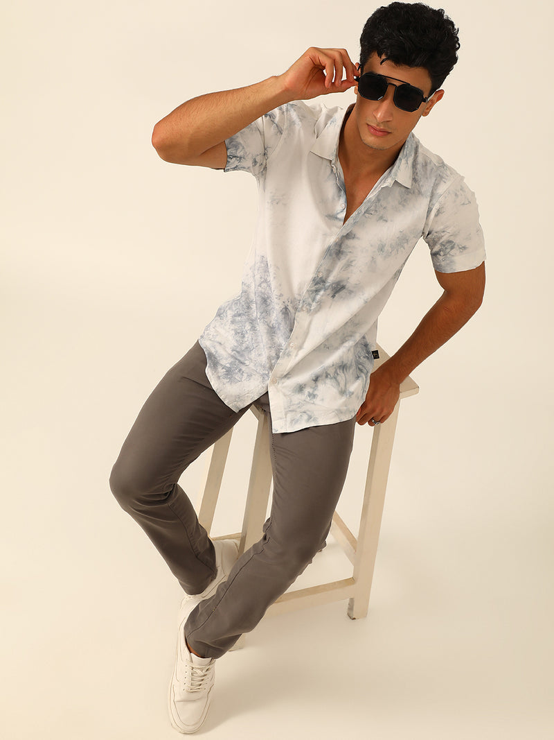 Pastel Tie Dye Slim Fit Unisex Rayon Shirt