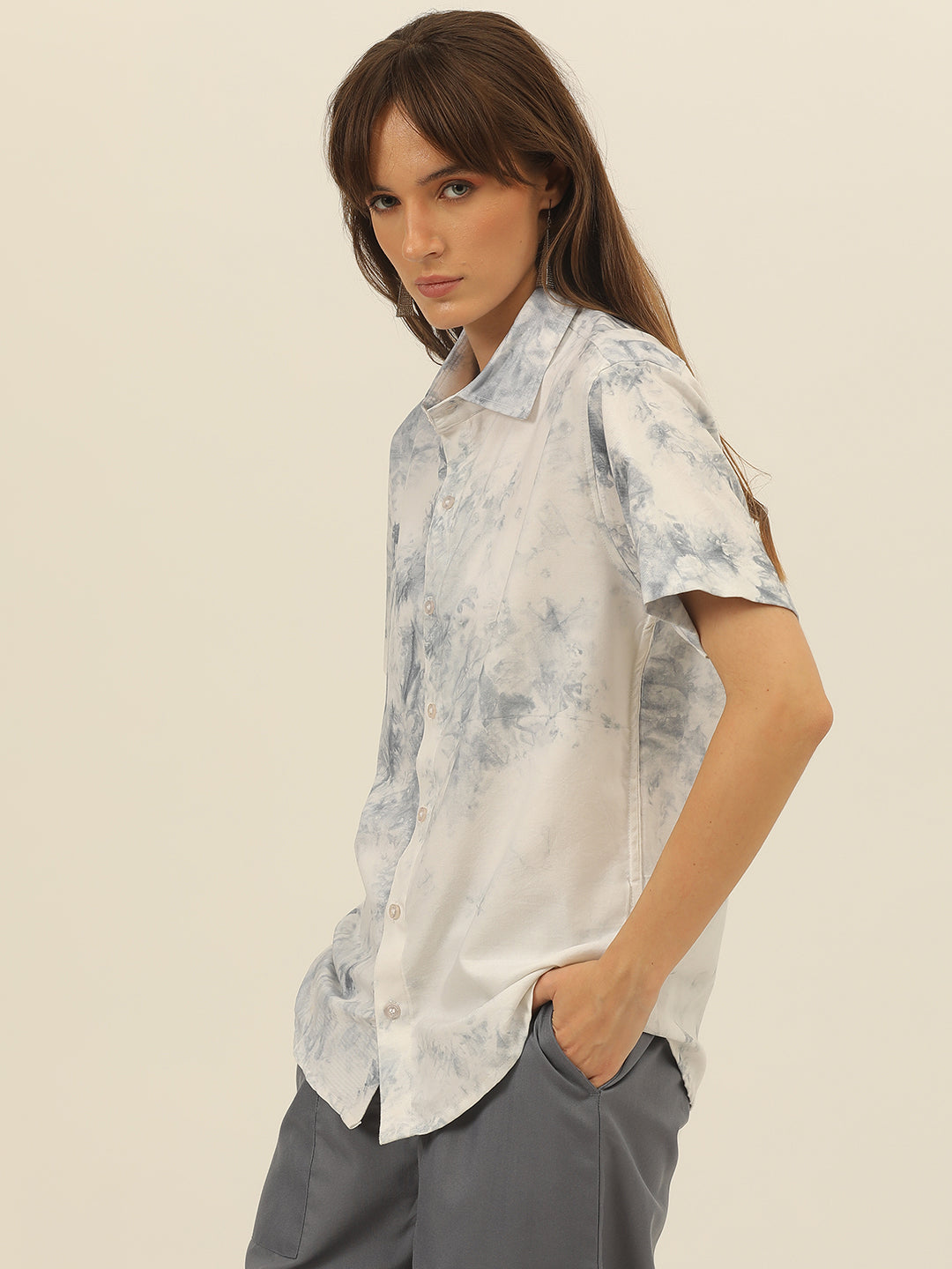 Pastel Hand Tie Dye Rayon Women Shirt