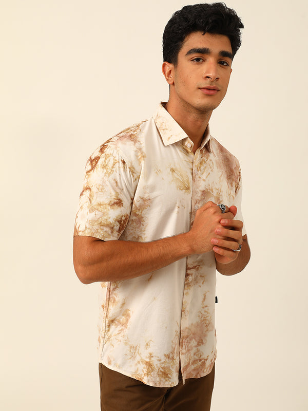 Pastel Tie Dye Slim Fit Unisex Rayon Shirt