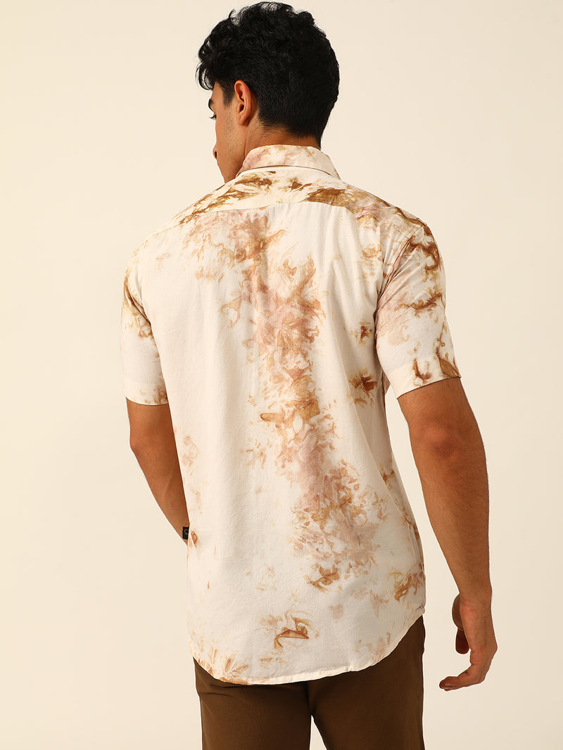 Pastel Tie Dye Slim Fit Unisex Rayon Shirt