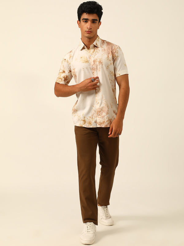 Pastel Tie Dye Slim Fit Unisex Rayon Shirt