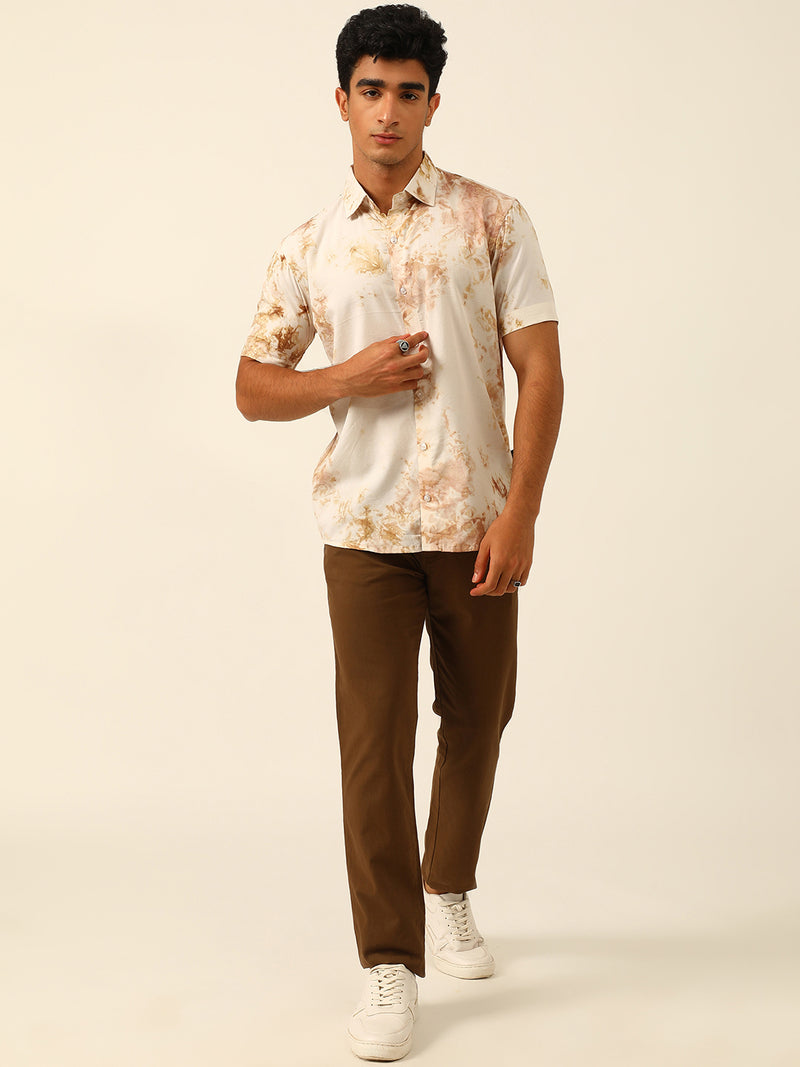 Pastel Tie Dye Slim Fit Unisex Rayon Shirt