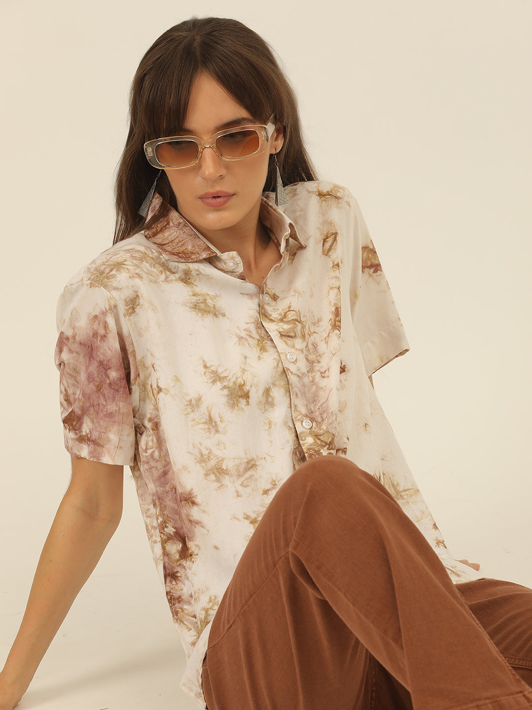 Pastel Hand Tie Dye Rayon Women Shirt