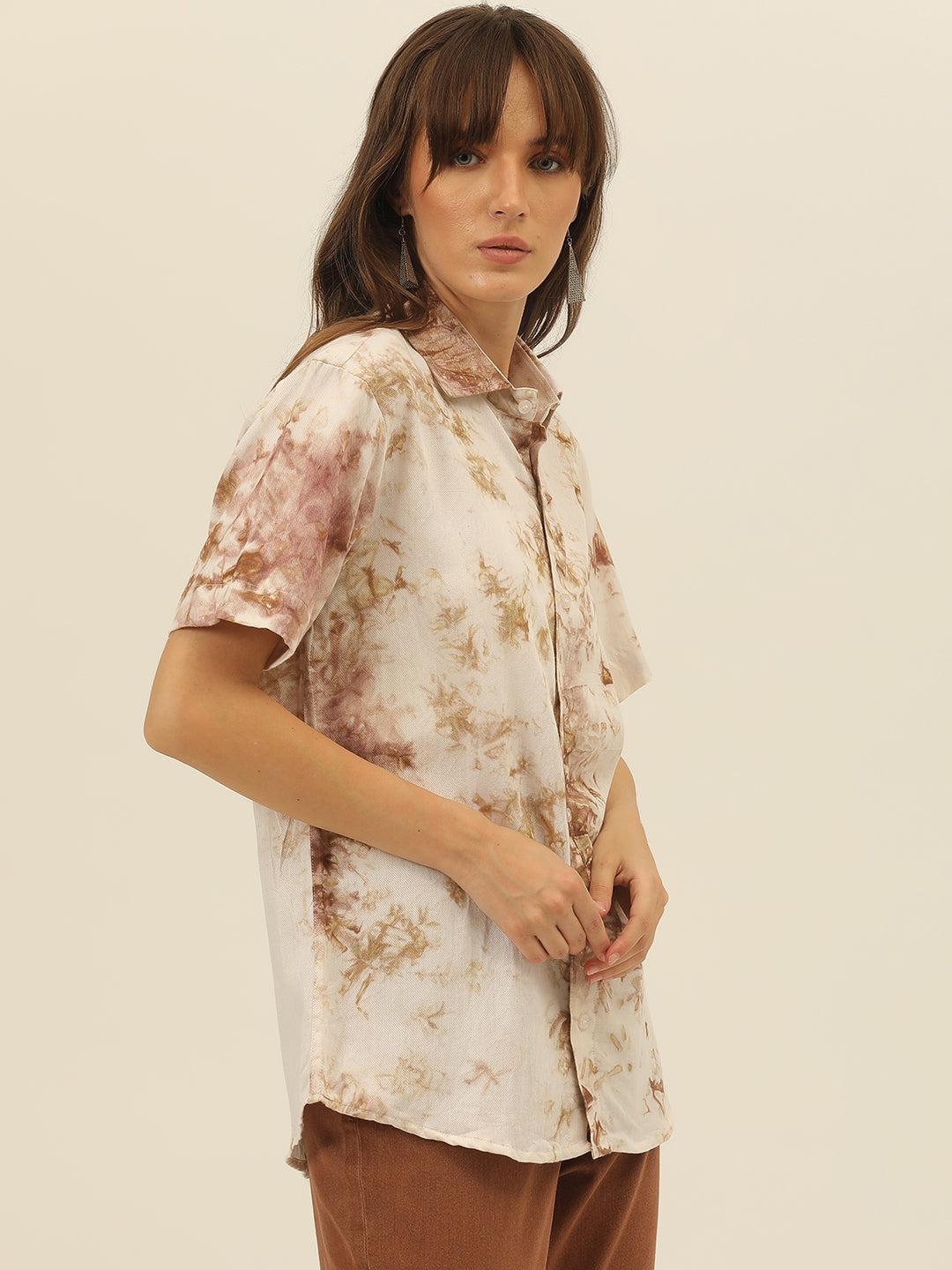 Pastel Hand Tie Dye Rayon Women Shirt