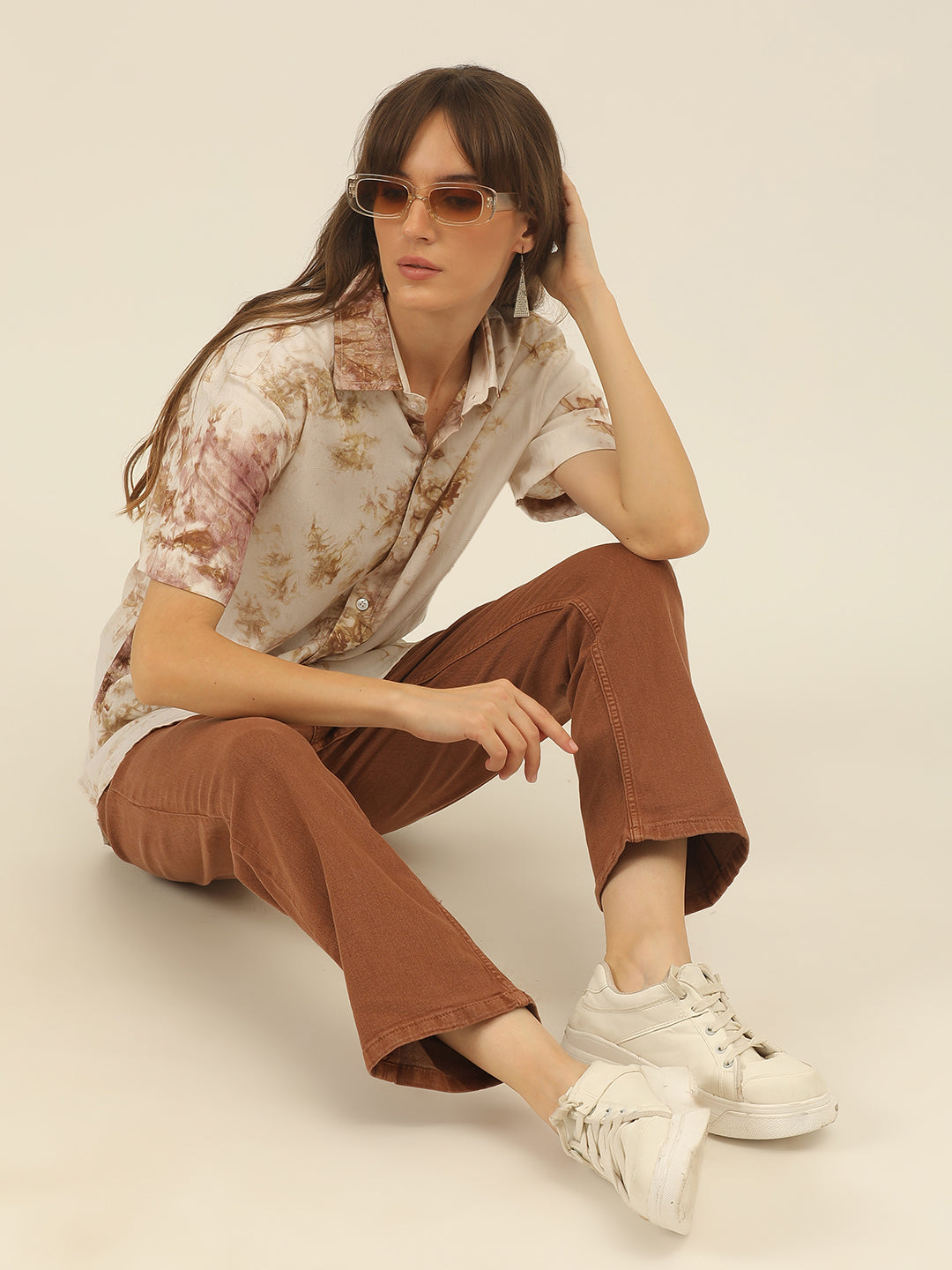 Pastel Hand Tie Dye Rayon Women Shirt