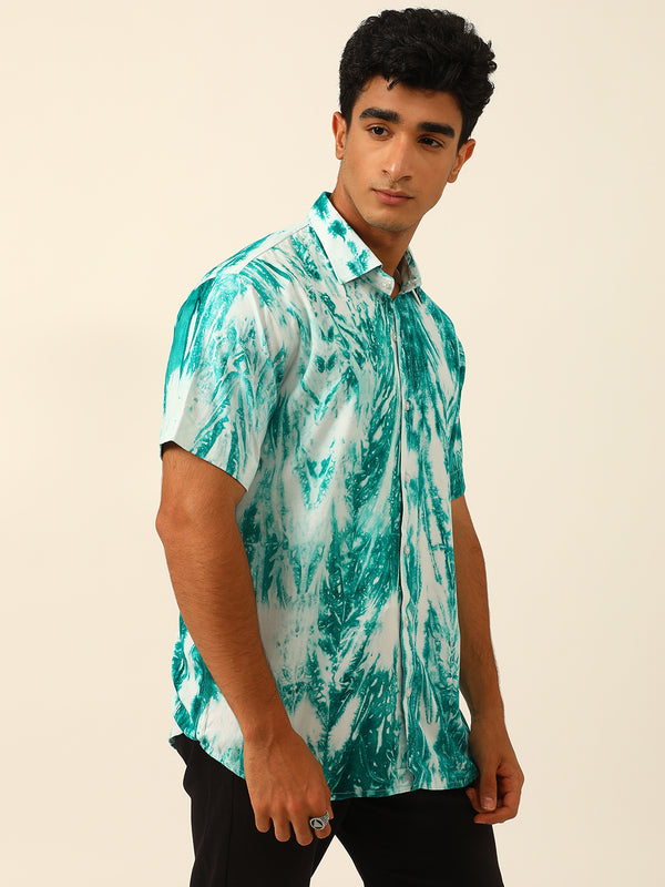 Pastel Tie Dye Slim Fit Unisex Rayon Shirt