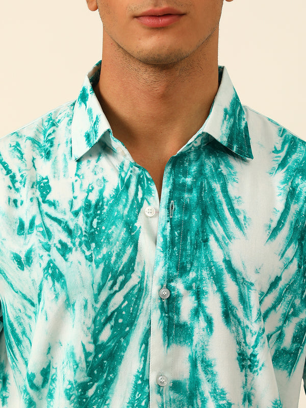 Pastel Tie Dye Slim Fit Unisex Rayon Shirt