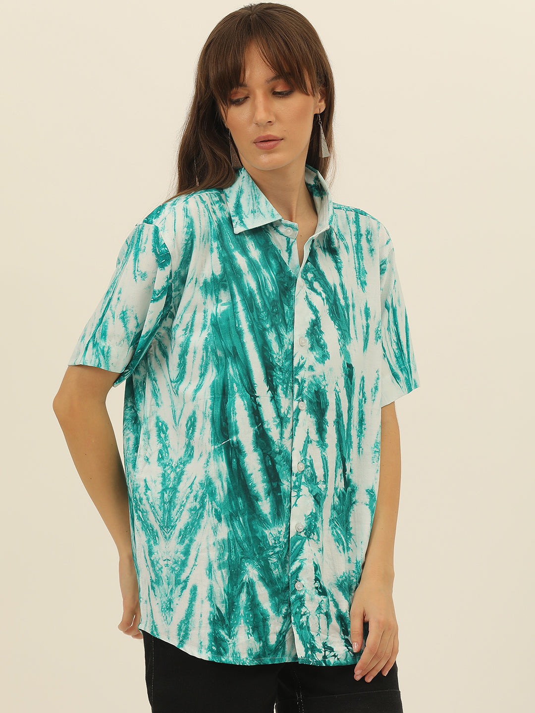 Pastel Hand Tie Dye Rayon Women Shirt