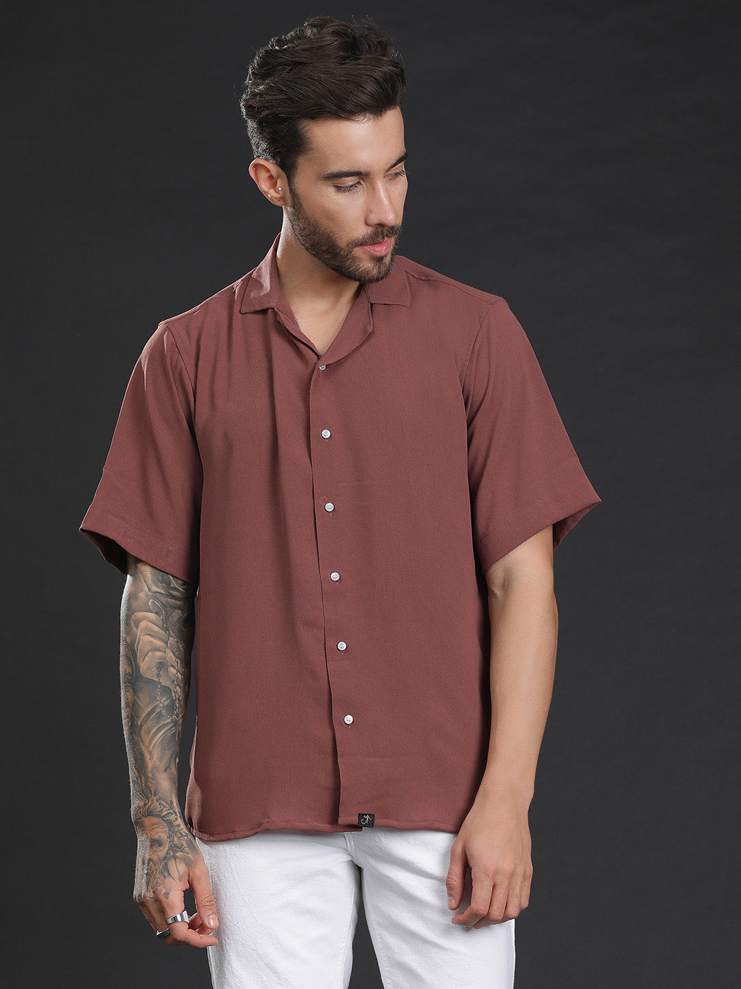 Oversized Cuban Collar Unisex Shirt