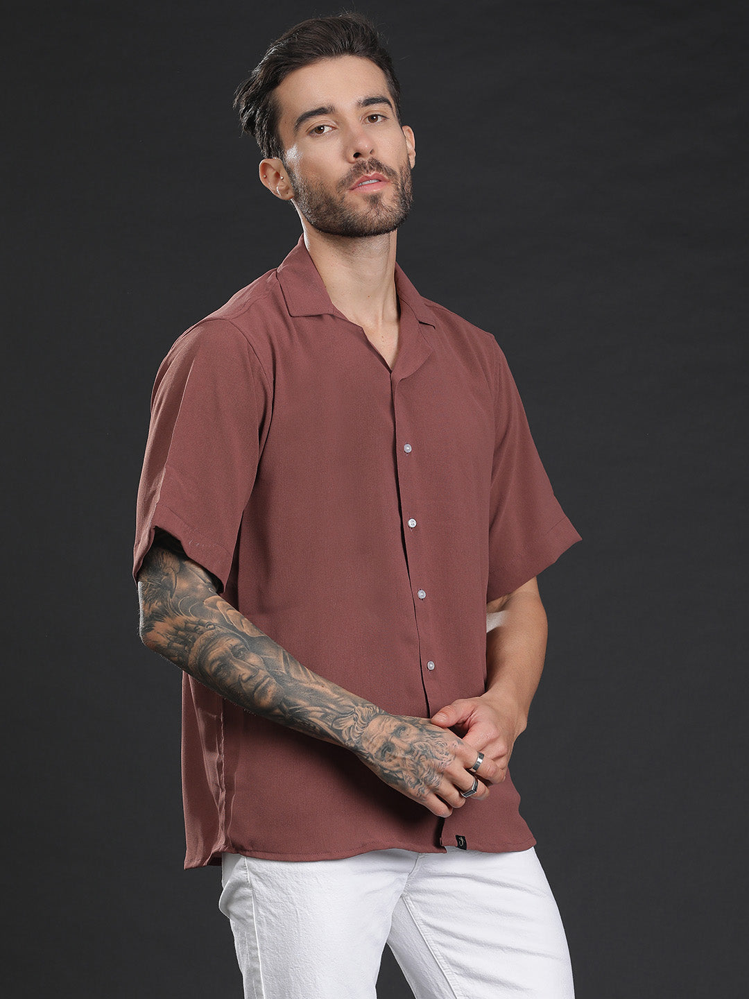 Oversized Cuban Collar Unisex Shirt