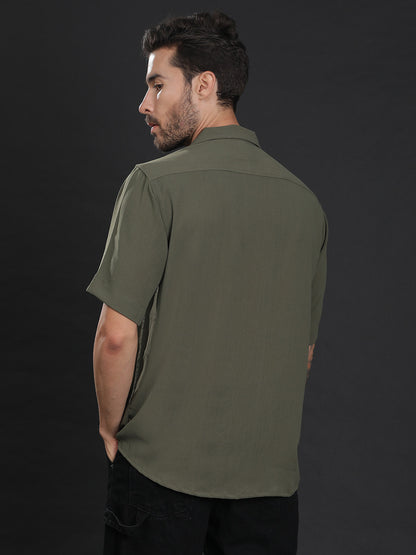 Oversized Cuban Collar Unisex Shirt