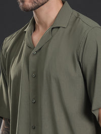 Oversized Cuban Collar Unisex Shirt