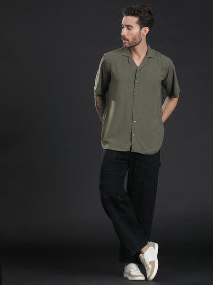 Oversized Cuban Collar Unisex Shirt